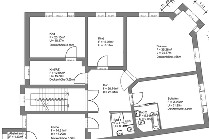 Wohnung zum Mieten in cottbus 1.440,00 € 152 m²