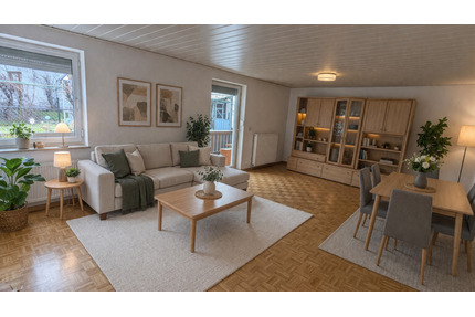 Helle 3-Zimmerw. mit Terrasse, Garten, Keller, Werkstatt, Garage - Trostberg