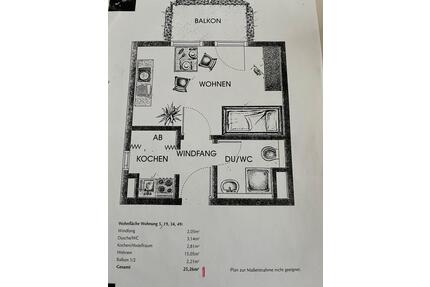 Wohnung in Nürnberg mit Balkon - 520,00&nbsp;EUR Kaltmiete, ca.&nbsp; 25,50&nbsp;m&sup2; in Heilsbronn (PLZ: 91560)