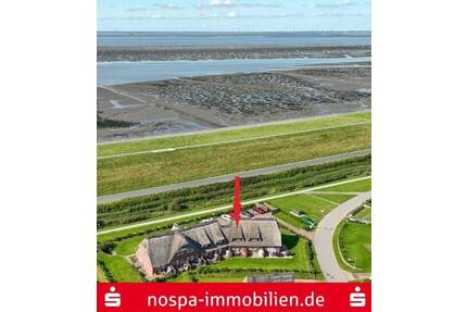 Direkt hinter dem Naturerbe Wattenmeer - landschaftstypisches Reihenmittelhaus unter Reet! - Nordstrand