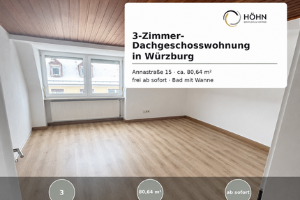 Wohnung zum Mieten in Würzburg 850,00 € 80.64 m²