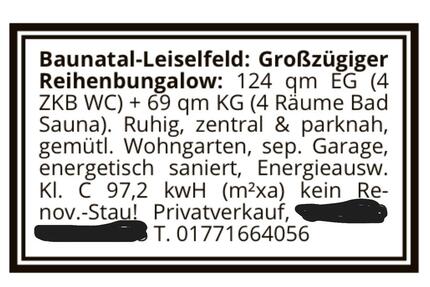 Reihenbungalow im Leiselfeld Baunatal