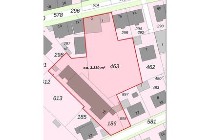 Baugrundstück 3.330 m² in Lünen Süd mit eingeschossigem Altbestand und Erschließung von 2 StraßenSeiten!