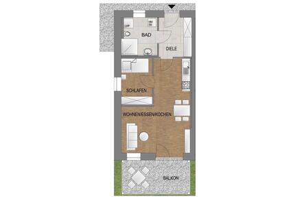 Moderne 2-Zimmer Wohnung mit Einbauküche und Balkon in 93199 Zell - Wald