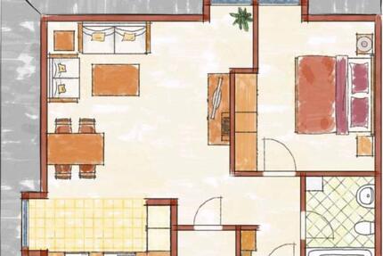 51 m² Dachgeschosswohnung mit Küche, Badewanne und Blick ins Grün - Geldern