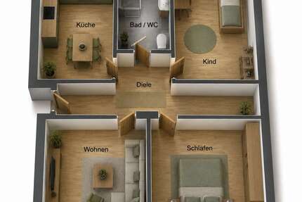 Wohnung zum Kaufen in Merkers 99.000,00 € 64 m²