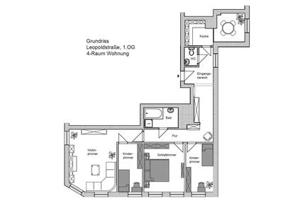 Großzügige 4-Raum Wohnung - 440,00&nbsp;EUR Kaltmiete, ca.&nbsp; 87,00&nbsp;m&sup2; in Glauchau (PLZ: 08371)