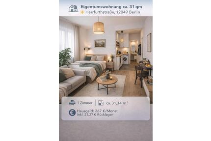 Verkaufe vermietete Einzimmerwohnung - Berlin Neukölln