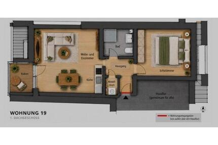 Dachgeschosswohnung mit Balkon - 550,00&nbsp;EUR Kaltmiete, ca.&nbsp; 41,00&nbsp;m&sup2; in Oberndorf am Neckar (PLZ: 78727)