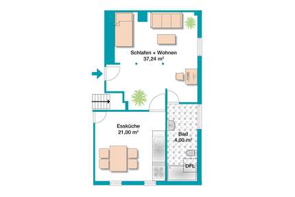 Wohnung zum Mieten in Unterwaldhausen 600,00 € 62 m²