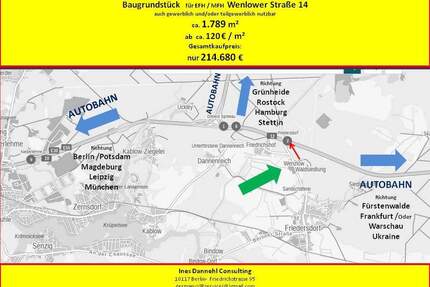 Baugrundstück Wohnbau und teilgewerblich nutzbar - Heidesee Dannenreich