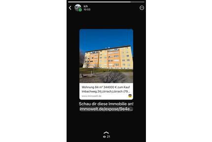 Wohnung 84 m2 mit Balkon u. Stellplatz 5 min zu Fuß ins Zentrum - Lörrach