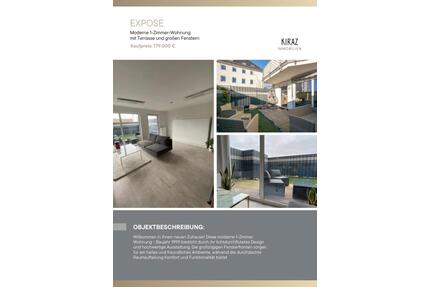 Moderne 1-Zimmer-Wohnung mit Terrasse und großen Fenstern - Remscheid