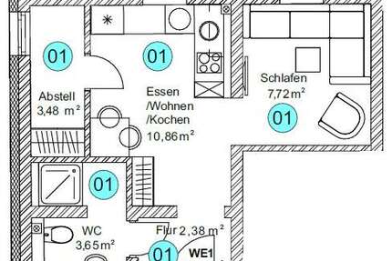 Wohnung zum Kaufen in Fridingen 96.000,00 € 28.09 m²
