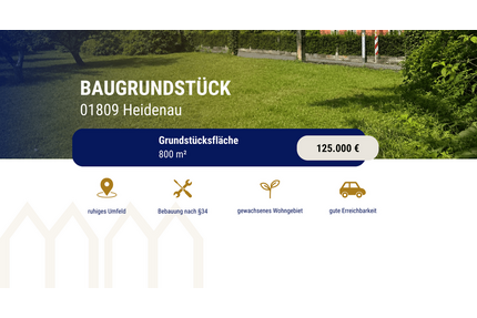 Grundstück zu verkaufen in Heidenau 125.000,00 € 800 m²