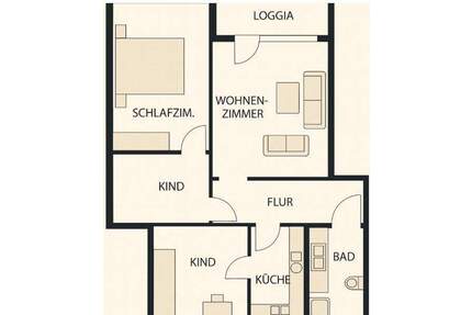 Helle 4-Zimmer-Wohnung mit Loggia in Waldkraiburg