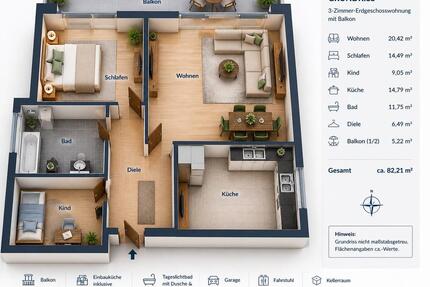 Frei ab Juli - Schöne 3-Zimmer-Wohnung in Bergkamen – 82 m² & EBK