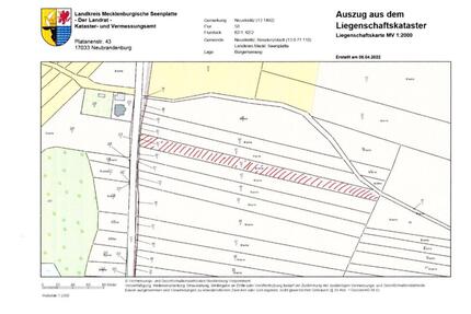 5550 qm Grundstück in Neustrelitz am Bürgerseeweg