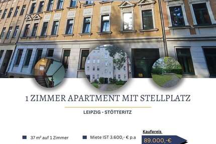 Wohnung zum Kaufen in Leipzig Stötteritz 89.000,00 € 36.88 m² - Leipzig / Stötteritz