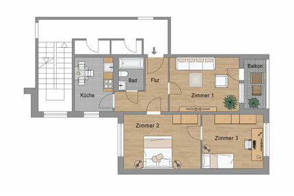 Wohnung zum Kaufen in Berlin 221.500,00 € 65.8 m²