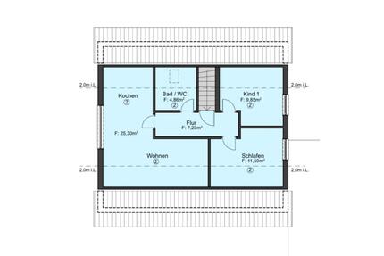 Verkauf 3-Zimmer Wohnung, 60qm, DG in EFH, Metz-Neuhausen - Metzingen