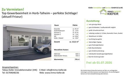 Starte durch in bester Lage – ideal für Friseur, Kosmetik oder Praxis - Horb am Neckar
