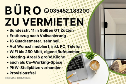 Büro Bürogemeinschaft Co-Working-Space +Meeting-Raum zu vermieten - Golßen