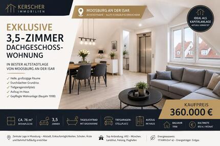 Exklusive 3,5-Zimmer-Dachgeschosswohnung mit TG-Stellplatz BU - Moosburg an der Isar