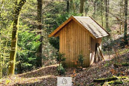 Rückzugsort & Familienidyll: Wald mit eigenem See, Hütte und Bächchen im Mainhardter Wald