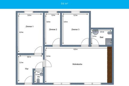 4 Zimmer Wohnung auf dem Land - 1.075,00&nbsp;EUR Kaltmiete, ca.&nbsp; 84,00&nbsp;m&sup2; in Hohenwestedt (PLZ: 24594)