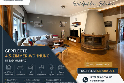 125 m² Kapitalanlage in Bad Wildbad – deutlich unter Markt vermietet Garage Kamin Balkon