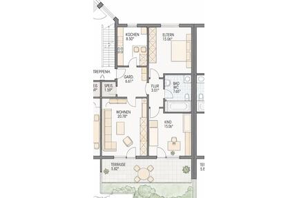 Renovierte 3 Zimmer Erdgeschosswohnung mit Terrasse und Garten - Mühldorf am Inn
