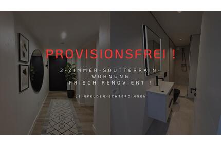 Provisionsfrei ! 2-Zimmer-Souterrain Wohnung - Leinfelden-Echterdingen