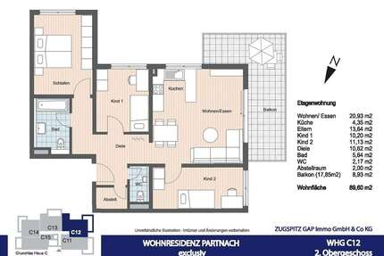 Wohnung zum Mieten in Garmisch-Partenkirchen 2.140,00 € 89.6 m²