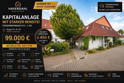 **Kapitalanlage** - 1.5 Zi Top Lage Top Rendite - Osnabrück Nahne