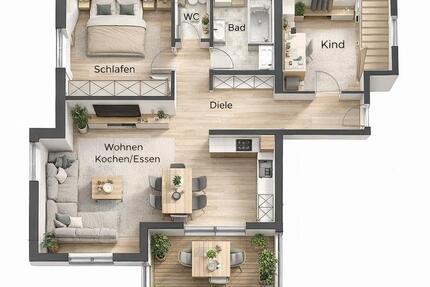 Hochwertige 3- Zimmer Wohnung Neuwertig Energieeffizient BLK TG - Senden