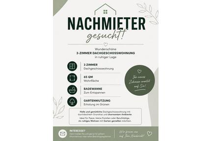 Nachmieter 3 ZM - 580,00&nbsp;EUR Kaltmiete, ca.&nbsp; 65,00&nbsp;m&sup2; in Duisburg (PLZ: 47137) Mittelmeiderich