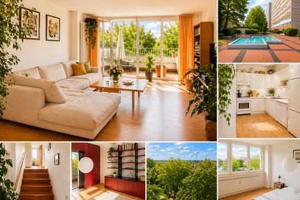 Provisionsfrei* Sonnige Maisonette mit Balkon, Garage & Grünblick in Rodgau