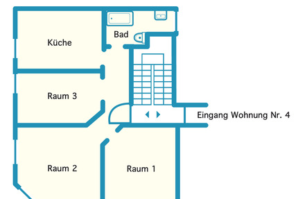 3 Zimmer Wohnung im 1.OG in Ludwigshafen Friesenheim - Ludwigshafen am Rhein Ludwigshafen-Hemshof