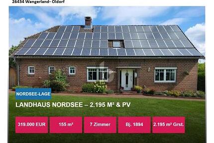 LANDHAUS NORDSEE  2.195 M² & PV - Wangerland