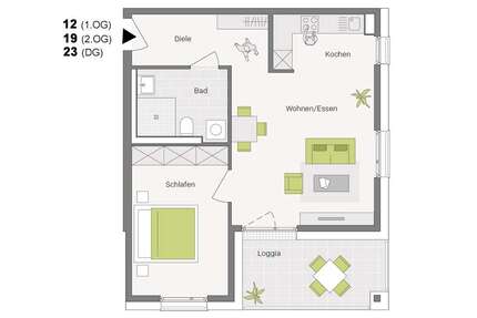 Wohnung zum Kaufen in Aldingen 299.600,00 € 58.8 m²