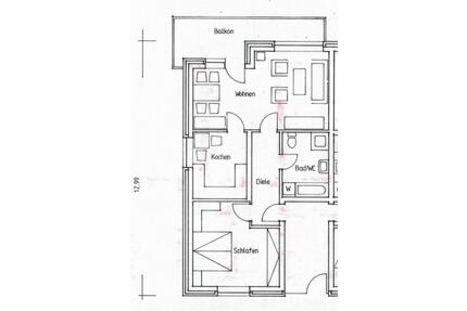 2 Zi Wohnung - 500,00&nbsp;EUR Kaltmiete, ca.&nbsp; 67,00&nbsp;m&sup2; in Waldbröl (PLZ: 51545)