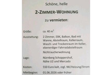 2-Zimmer-Wohnung Nürnberg Schoppershof