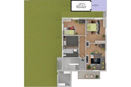 Helle 3-Zimmer-Wohnung mit großem Garten, Balkon, Garage - Stuttgart Bad Cannstatt