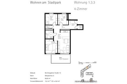 Neubau: 4-Zimmerwohnung im 3. Obergeschoss inkl. Tiefgarage - Burghausen