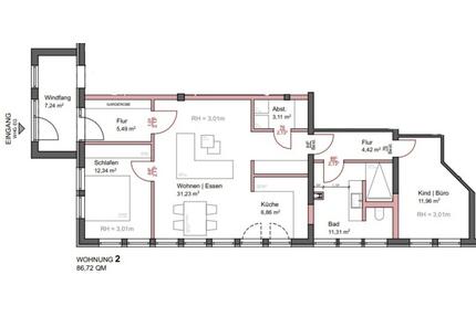 Zentrumsnahe Erdgeschosswohnung ca. 87 m² in 57258 Freudenberg