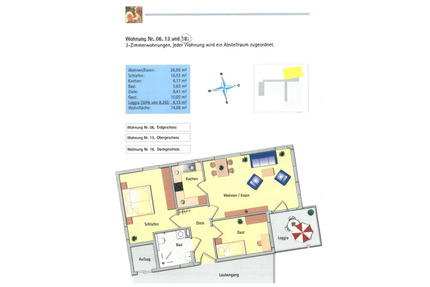 Frisch renovierte 3-Zimmer-Wohnung (74 m²) mit Aufzug, Loggia & T - Haiterbach