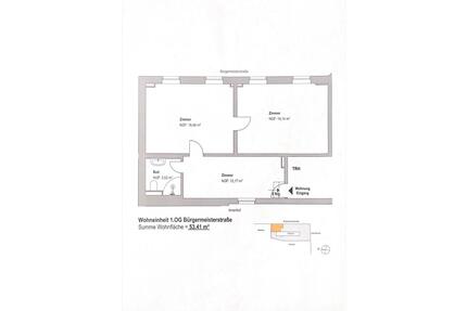 Zweiraumwohnung mit 53,41 m² zu vermieten - Wittenberg Lutherstadt