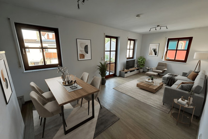sehr gepflegte 2-Zi.-Wohnung mit Balkon, EBK und TG-Stellplatz in zentraler Lage - Gerbrunn