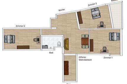 All inclusive rent (alle Nebenkosten, Möbel); 3er WG-Neugründung in neu renovierter Wohnung - Würzburg Lindleinsmühle